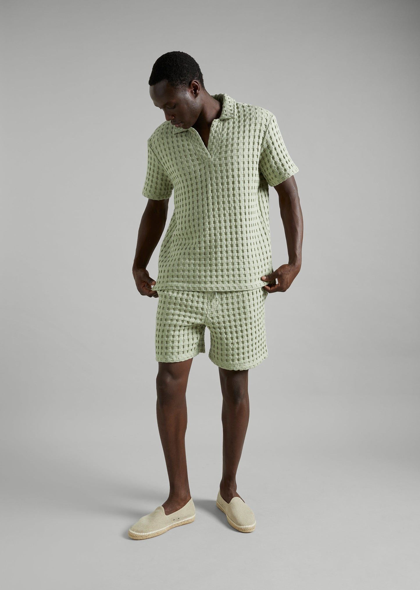 Textured Waffle Polo