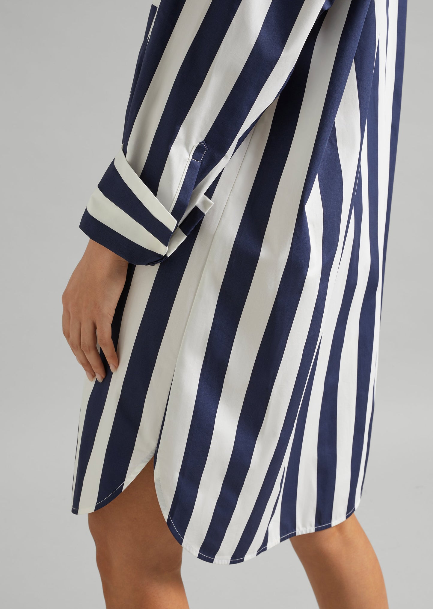Aura Cotton Stripe Shirt Dress