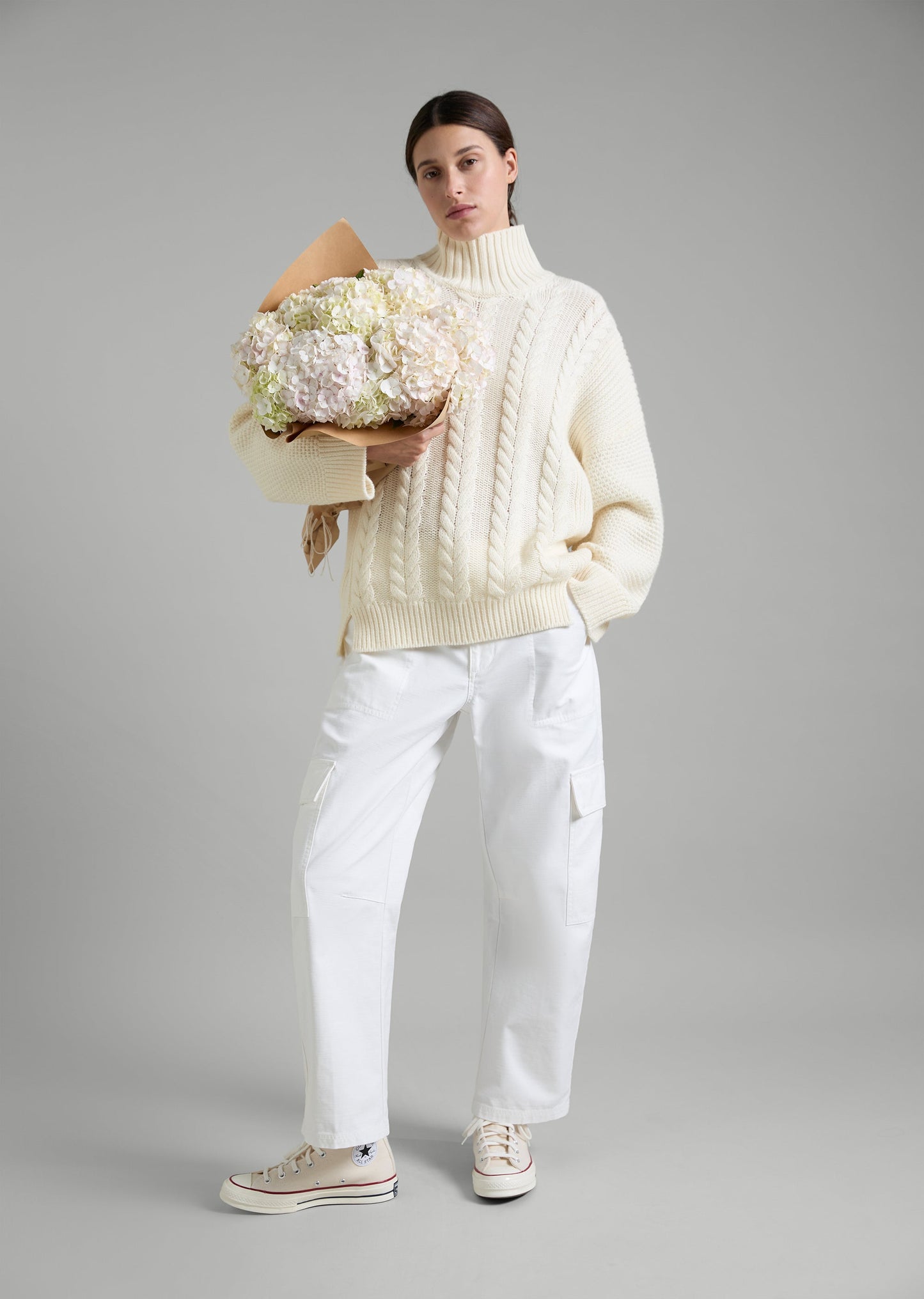 Cable Turtle Neck Knit