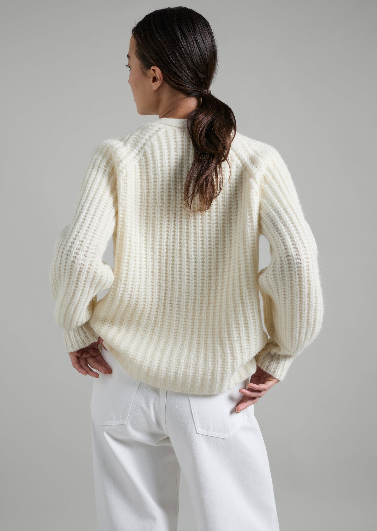 Rib V Neck Cardigan