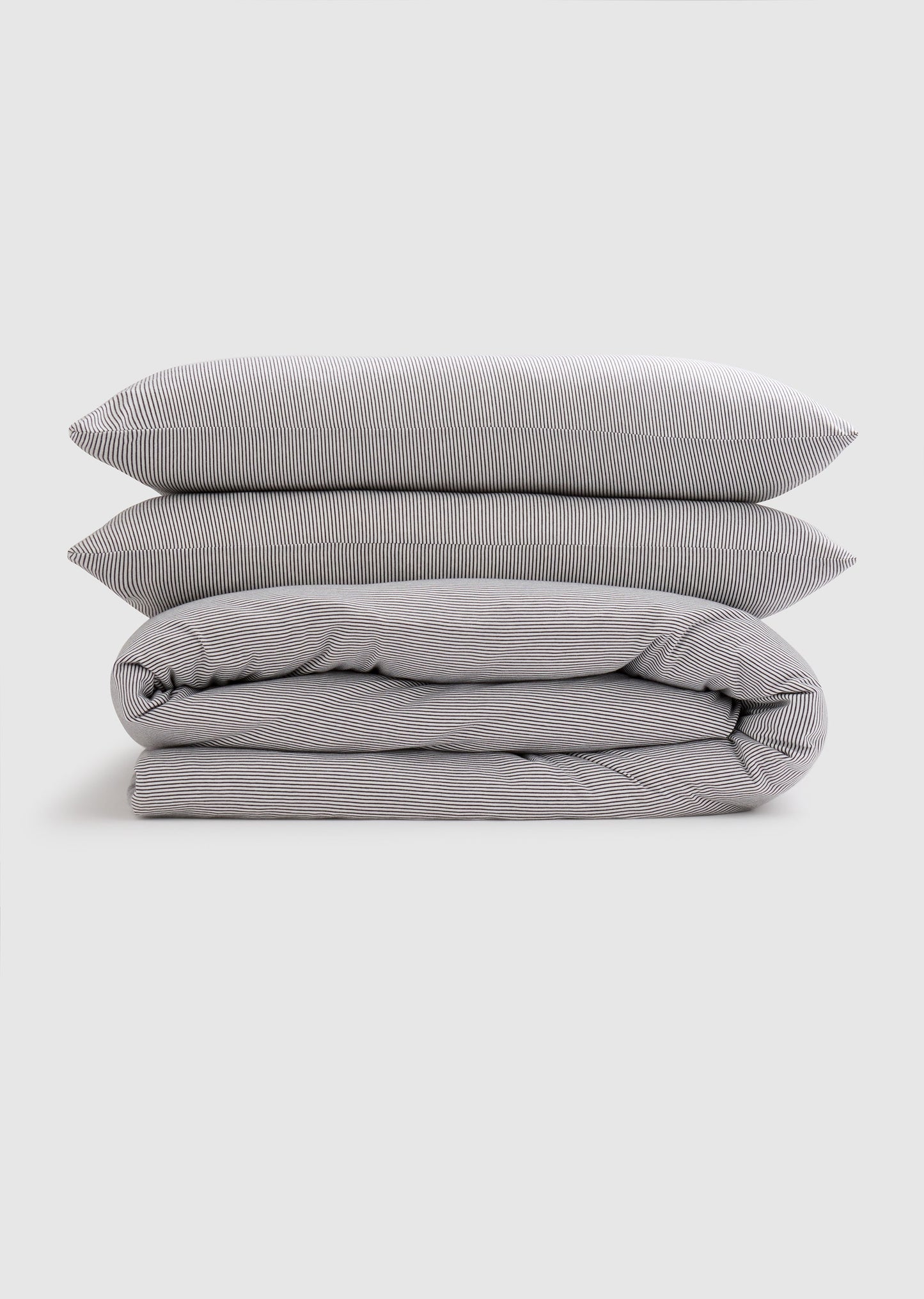 Dream - Coal Stripe Organic Cotton Jersey Quilt Cover