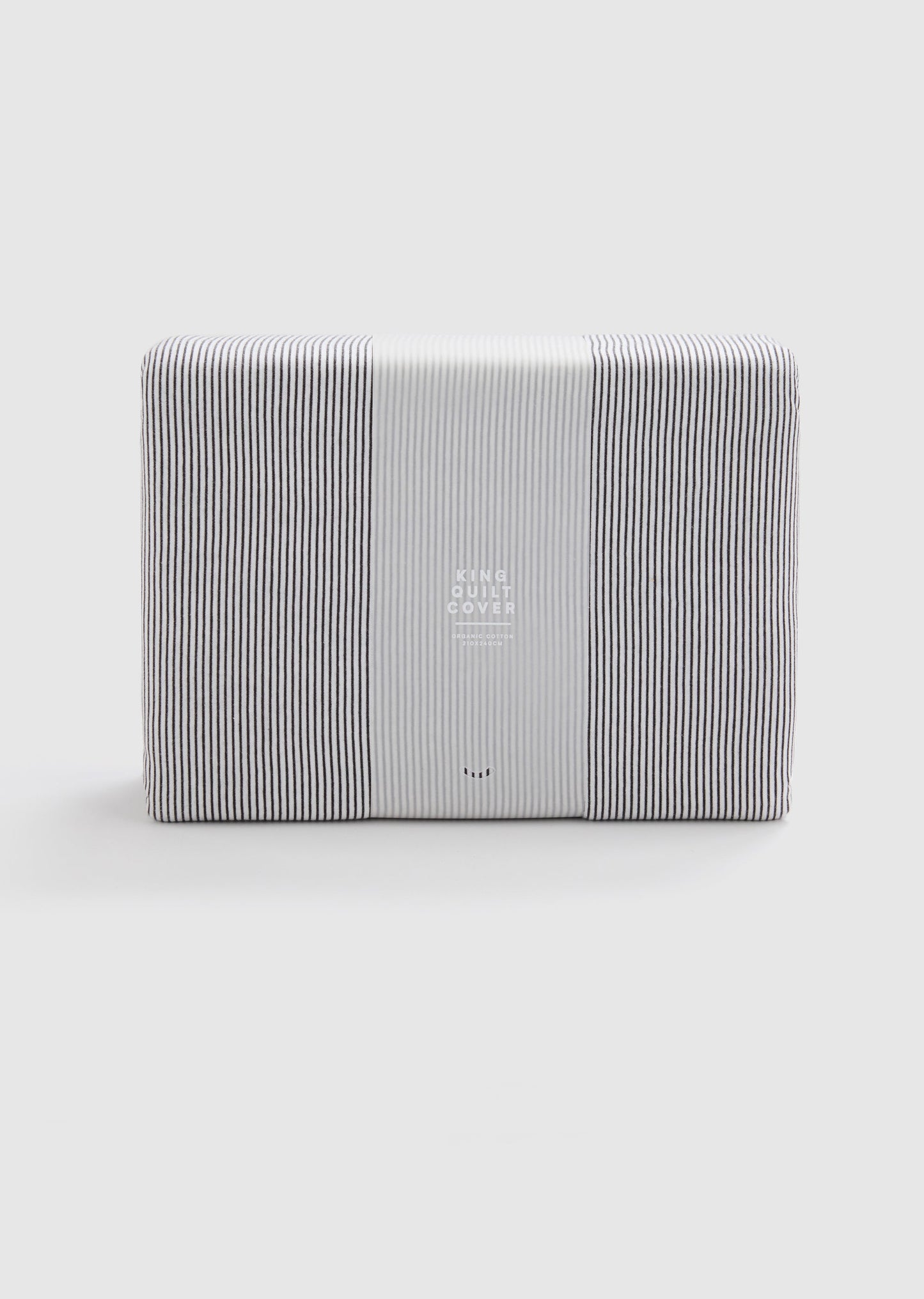 Dream - Coal Stripe Organic Cotton Jersey Quilt Cover