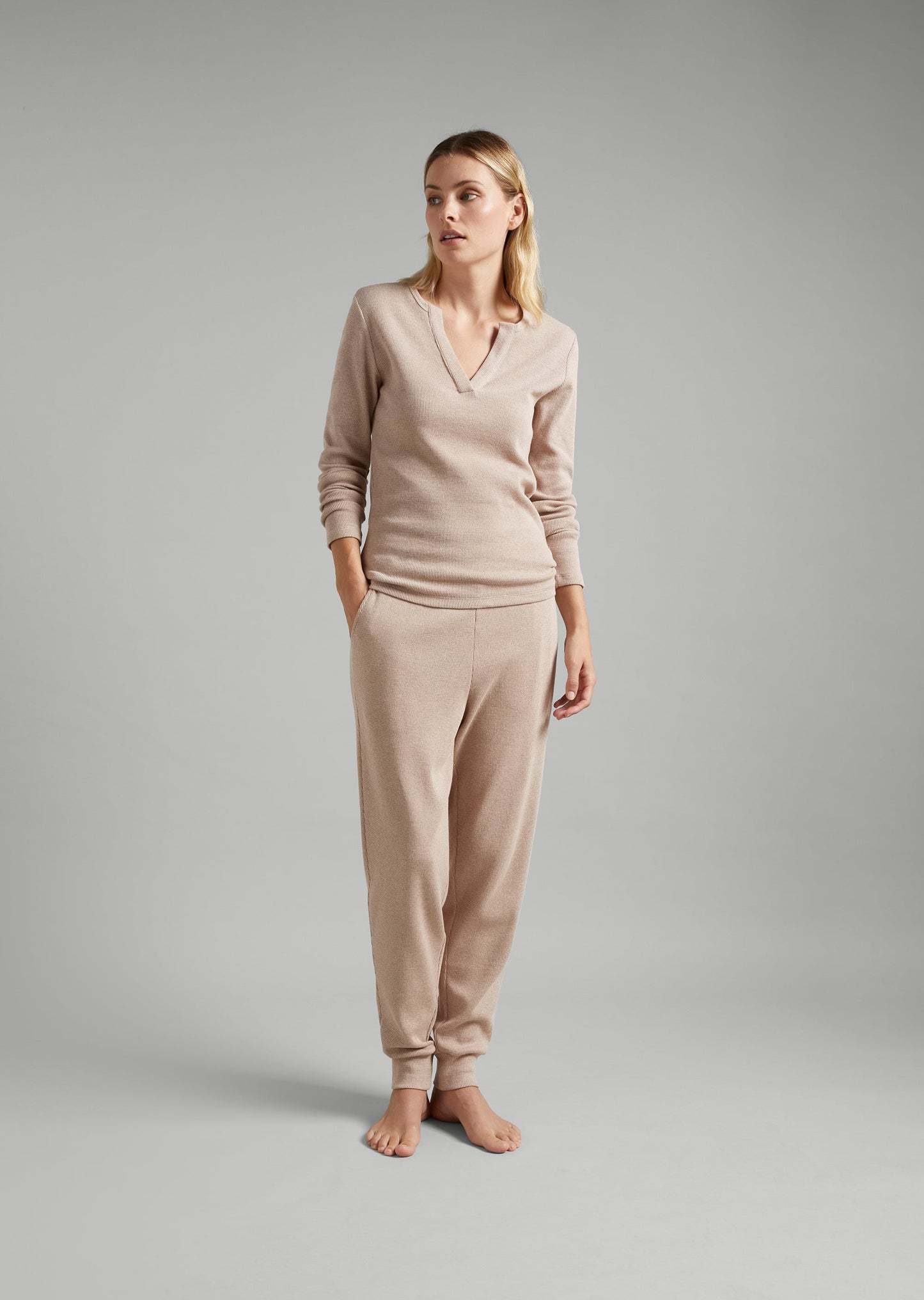 Waffle- Henley Top