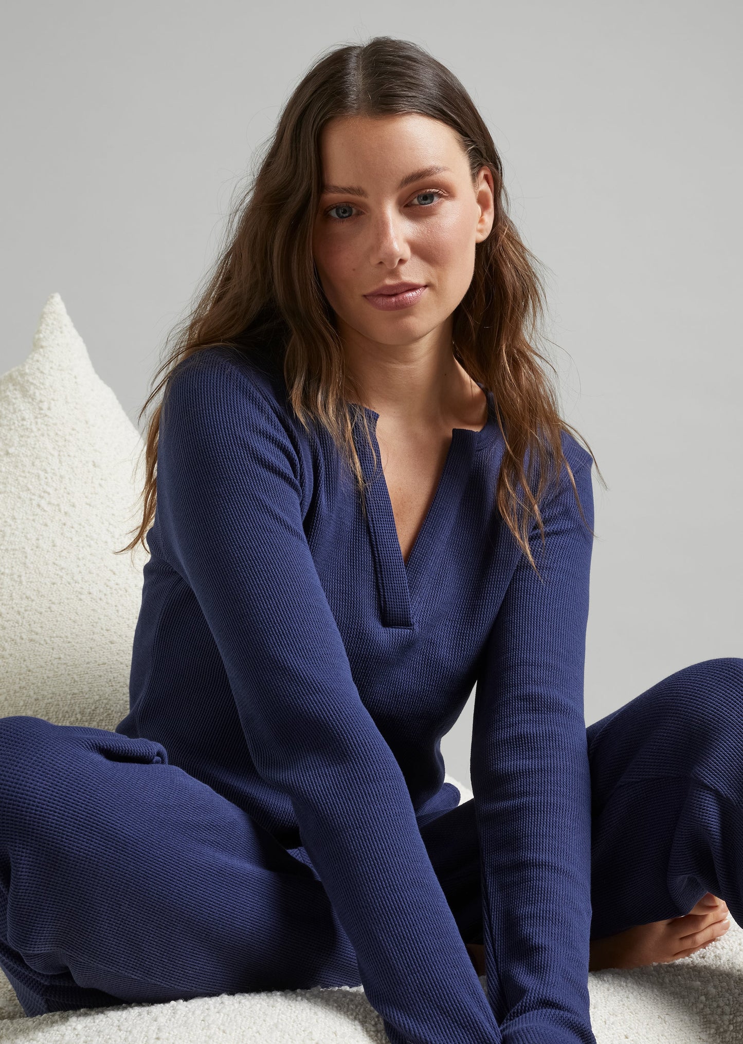 Waffle- Henley Top