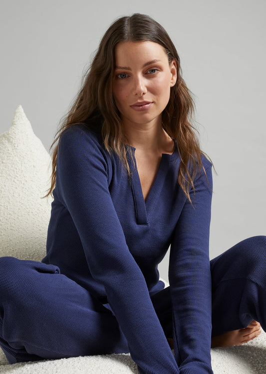 Waffle- Henley Top