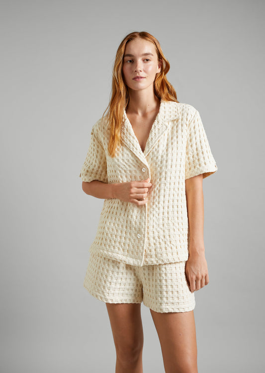 Textured Waffle SS Shirt