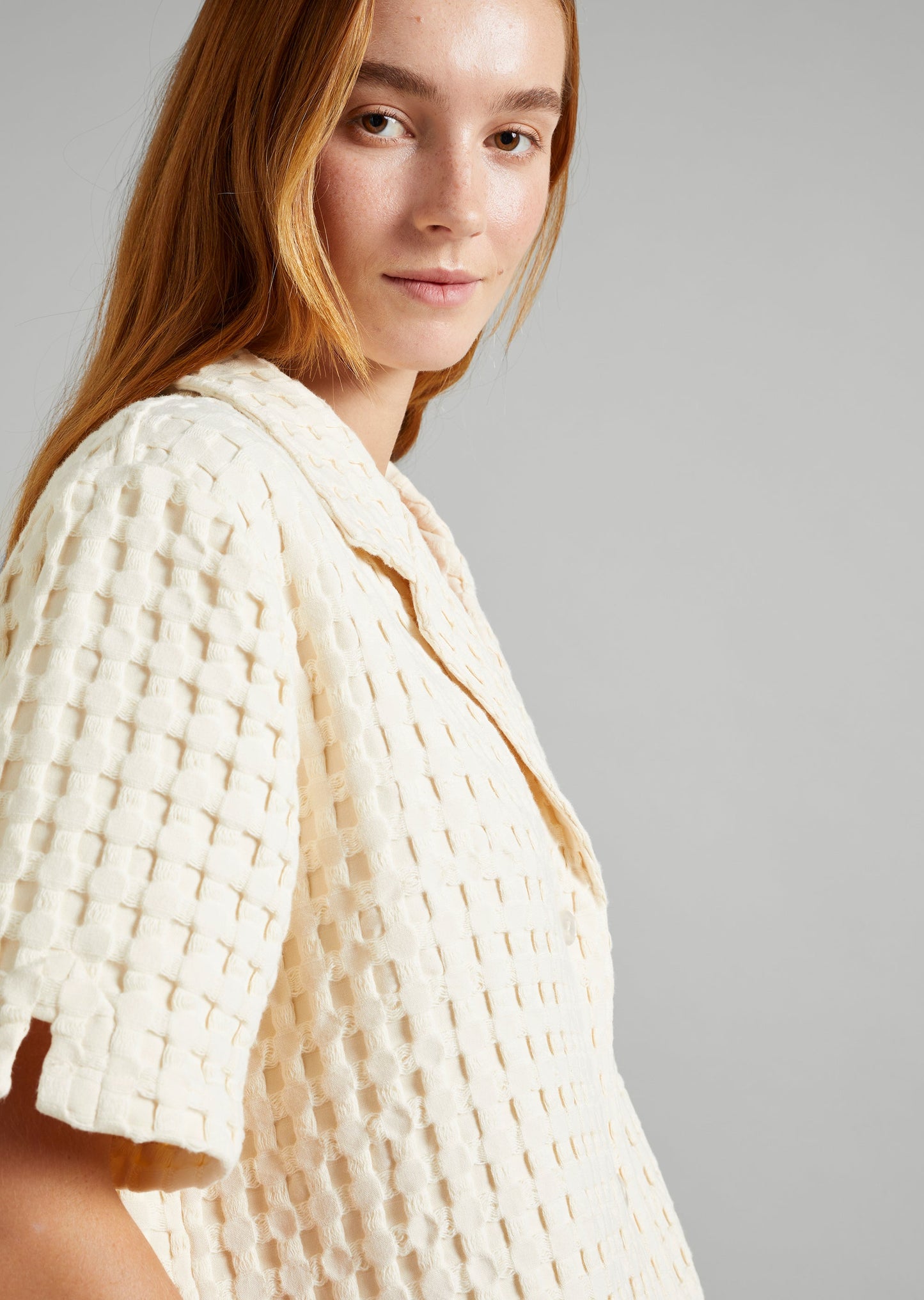 Textured Waffle SS Shirt
