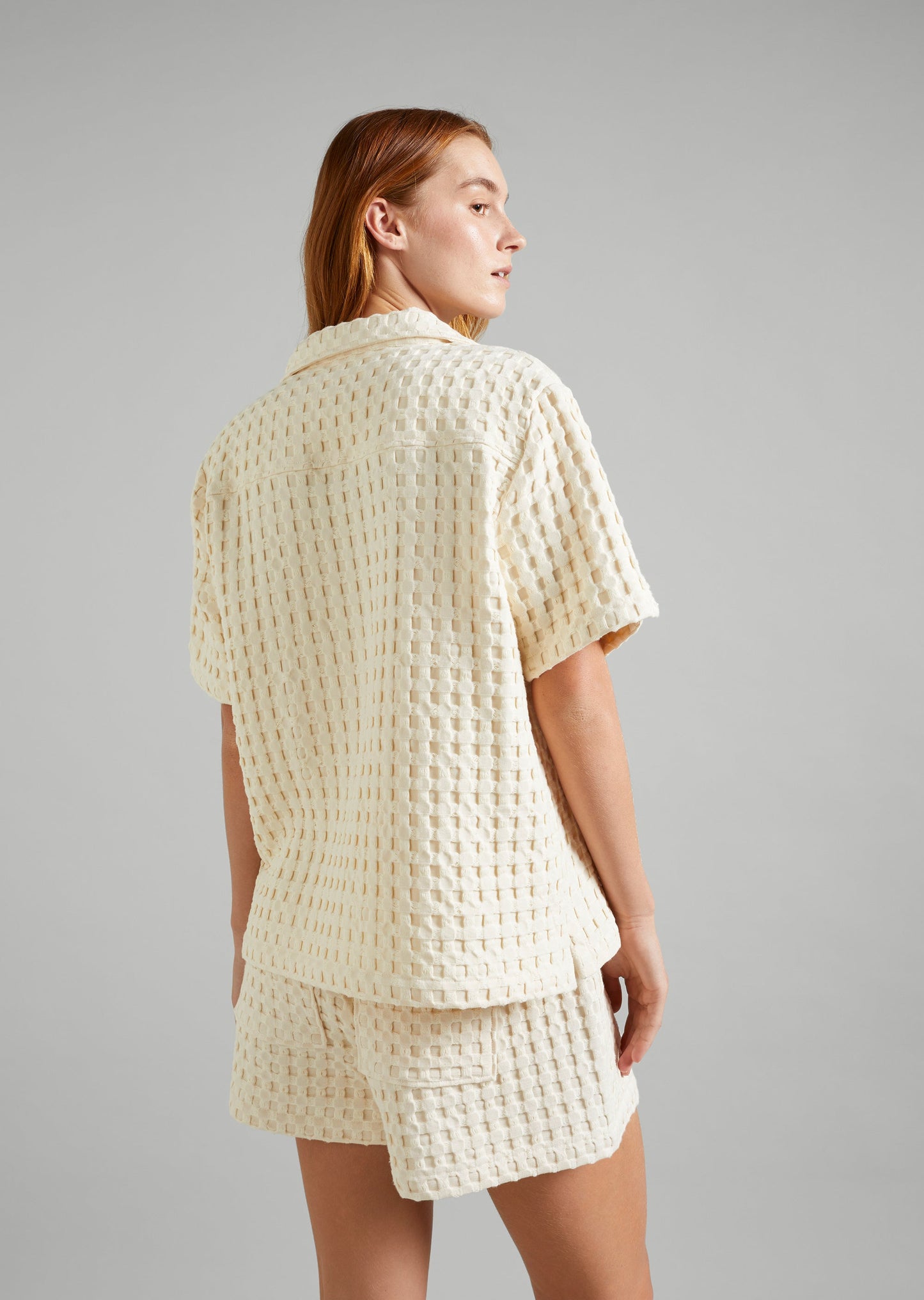 Textured Waffle SS Shirt