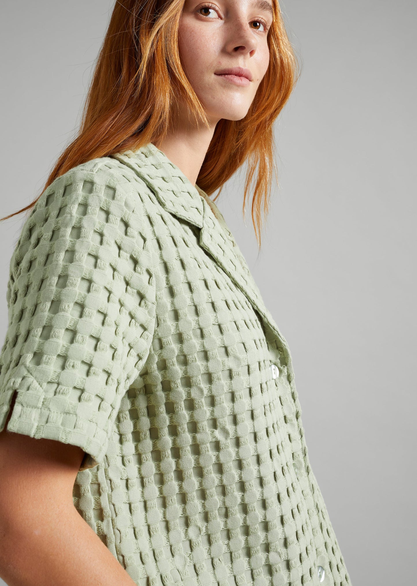 Textured Waffle SS Shirt