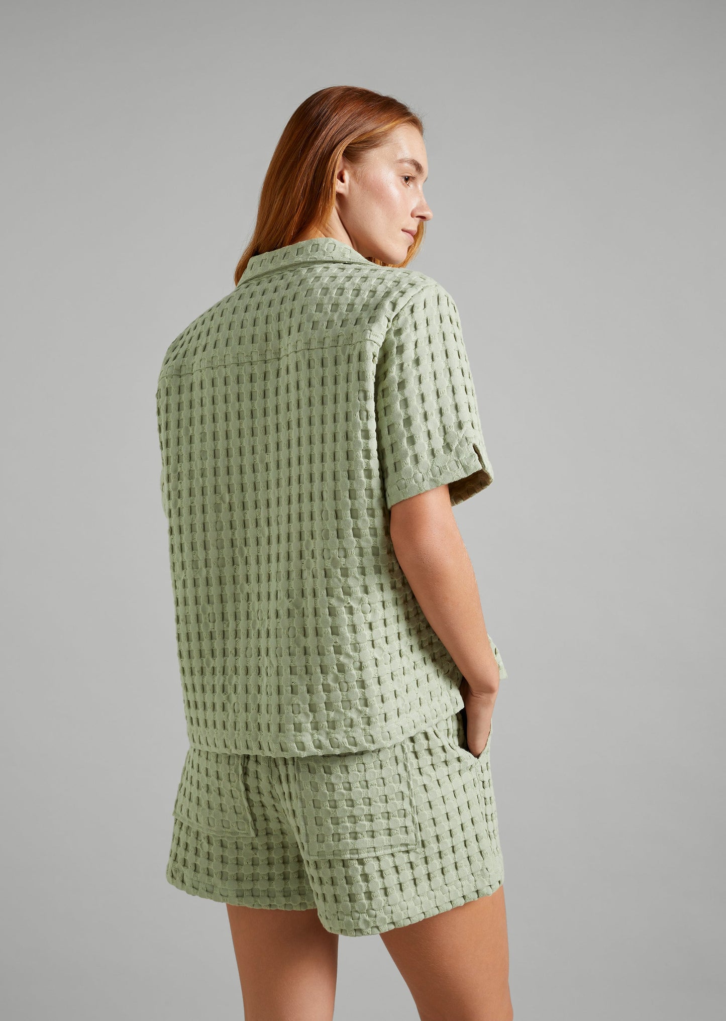 Textured Waffle SS Shirt