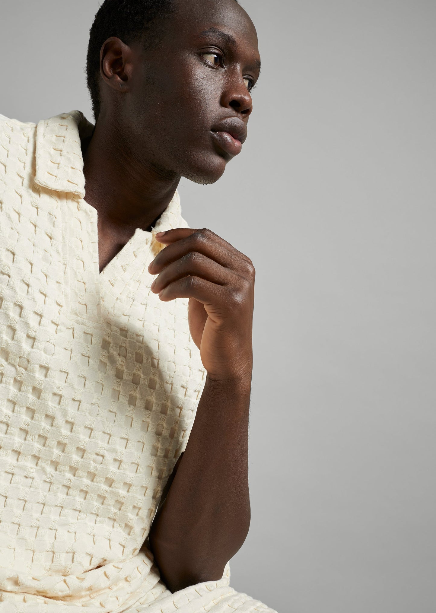 Textured Waffle Polo