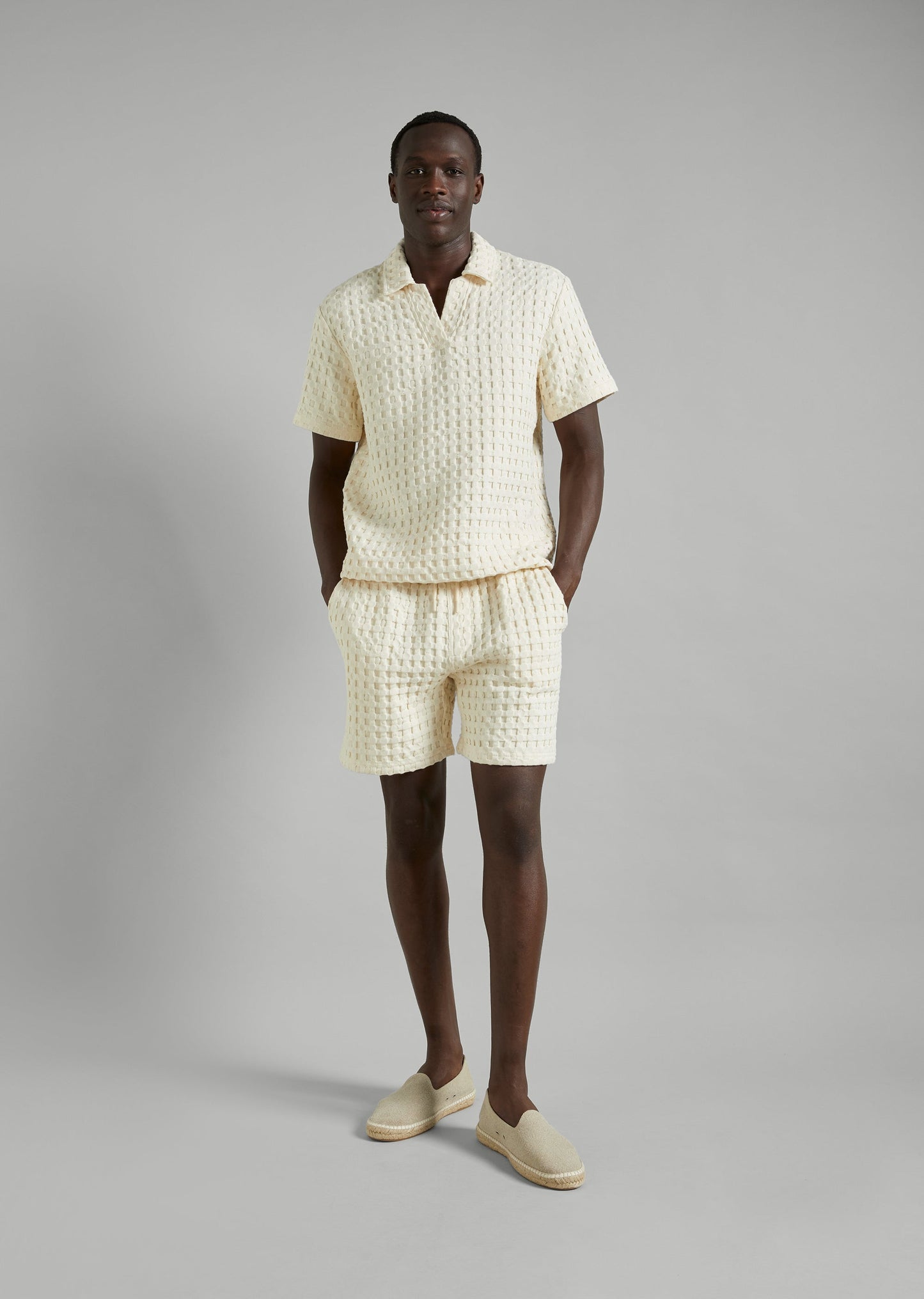 Textured Waffle Polo