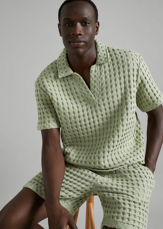 Textured Waffle Polo