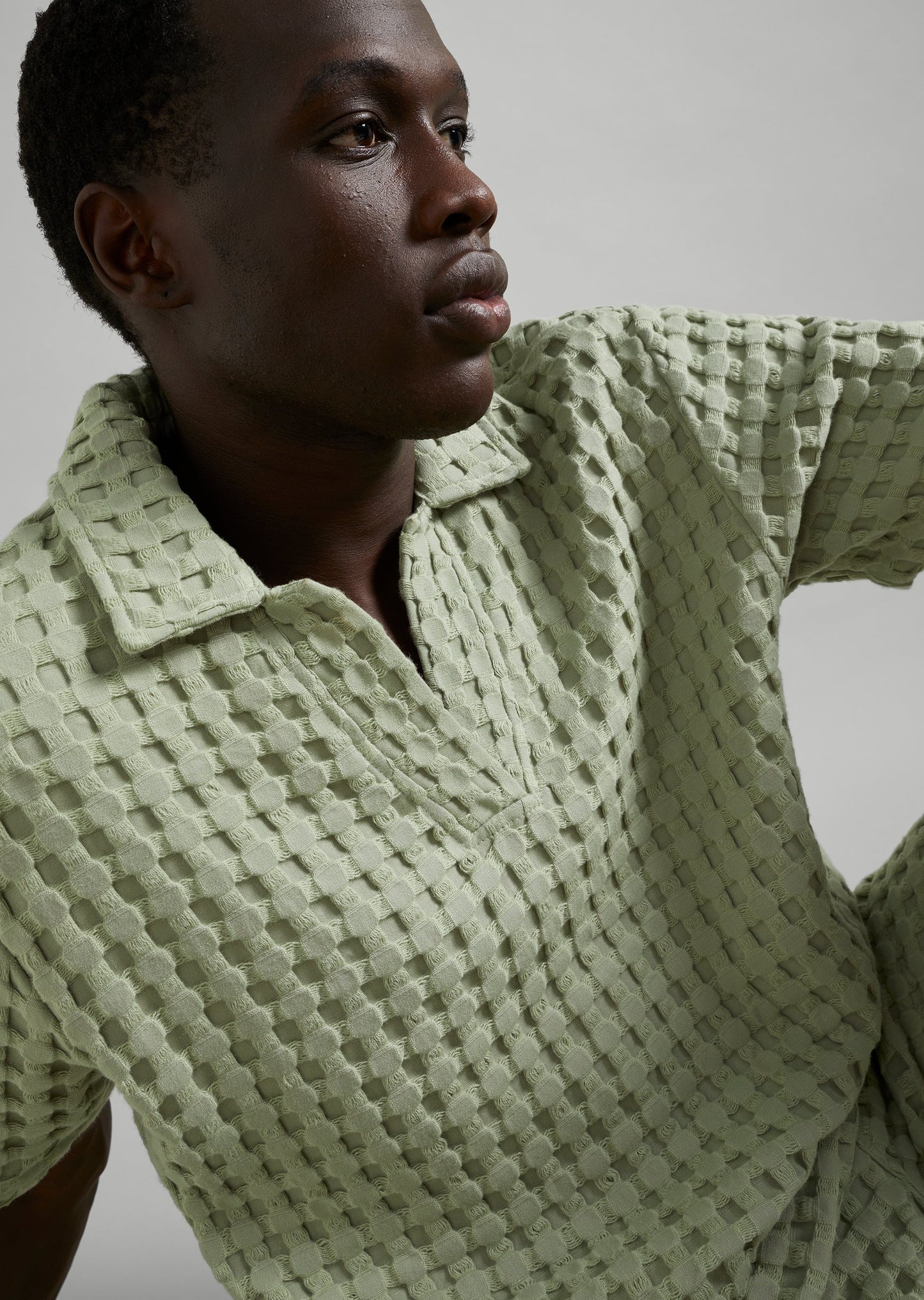 Textured Waffle Polo