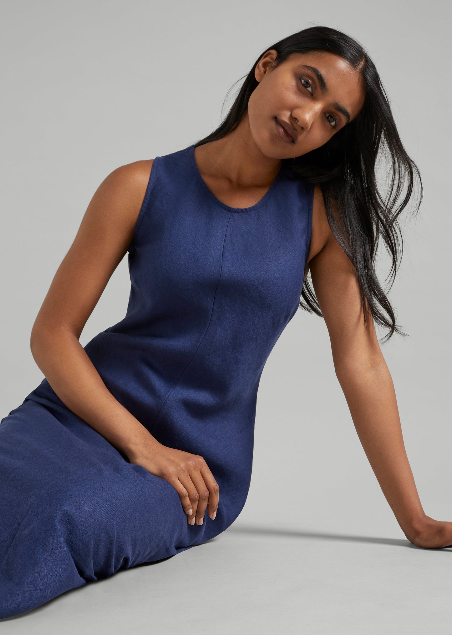 Linen Maxi Swing Dress