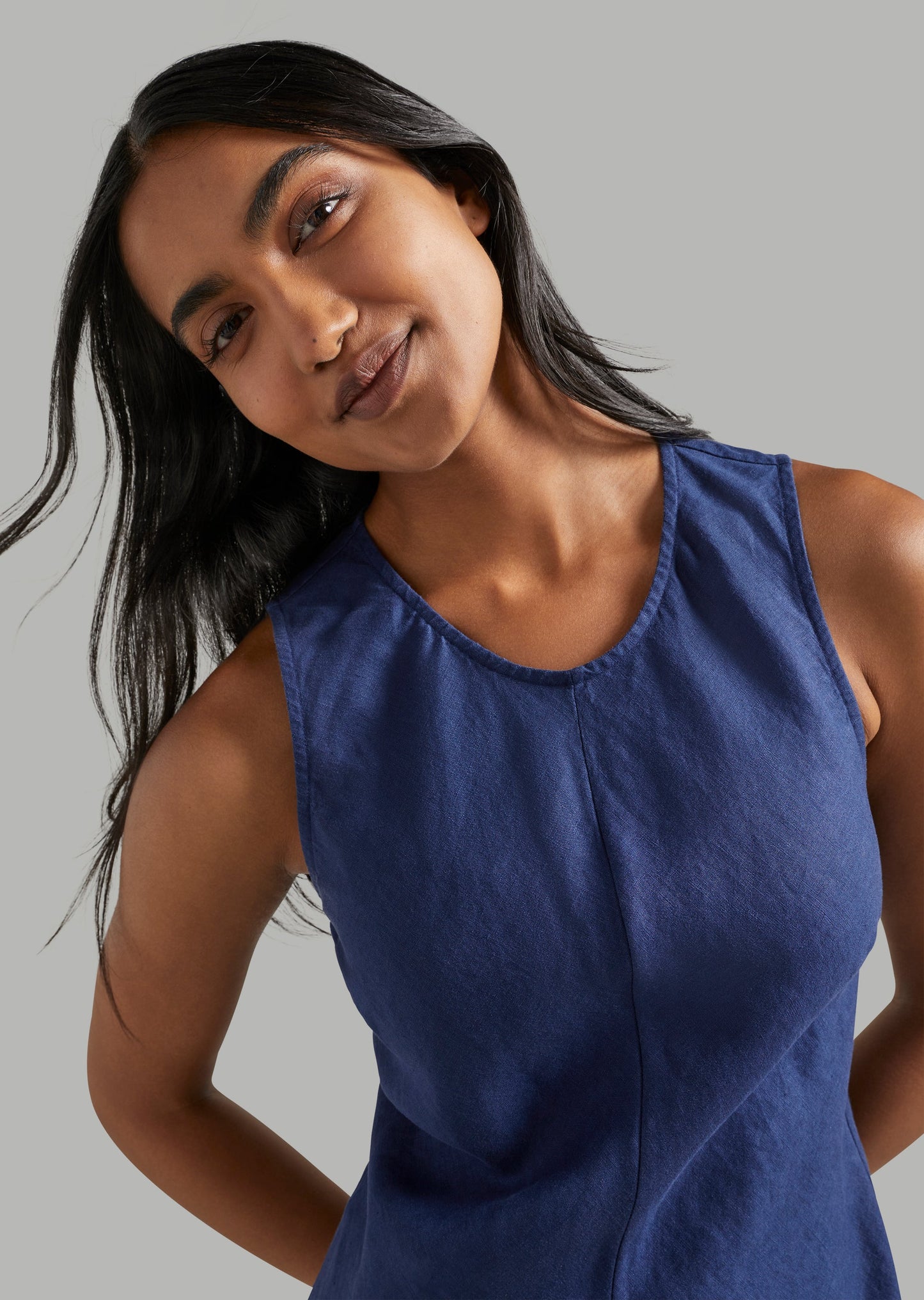 Linen Maxi Swing Dress