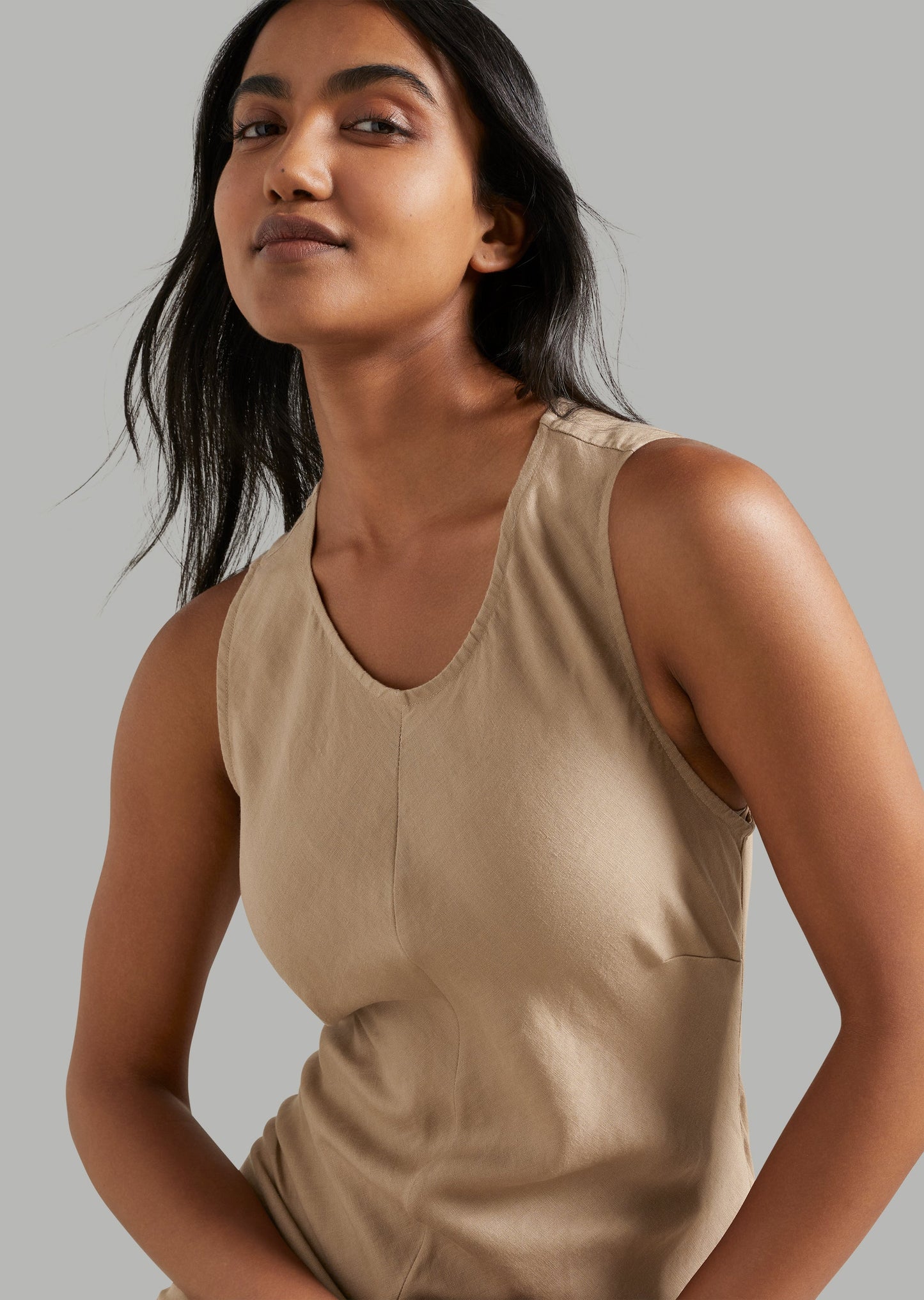 Linen Maxi Swing Dress