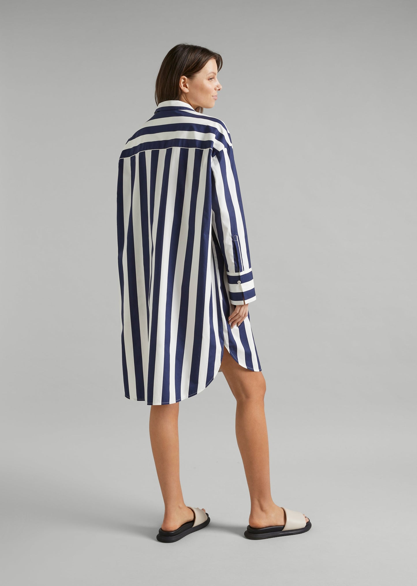 Aura Cotton Stripe Shirt Dress