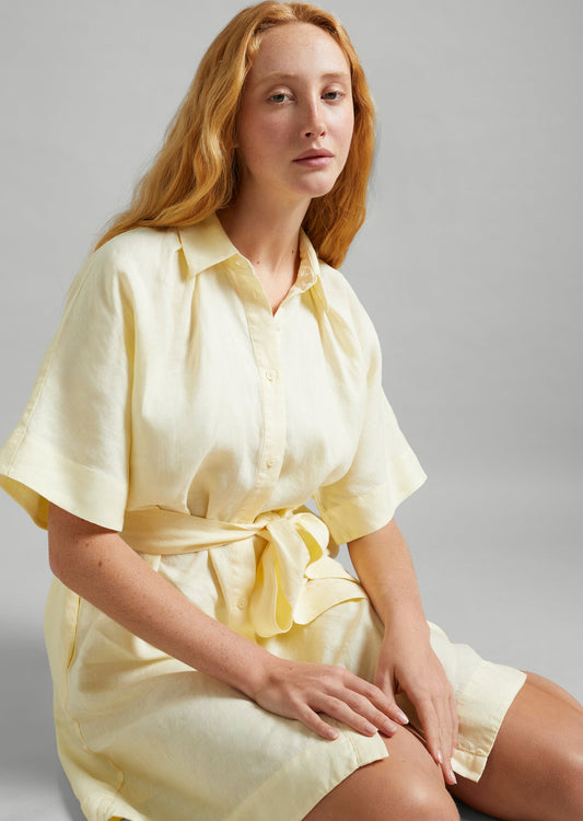 Linen Mini Shirt Dress
