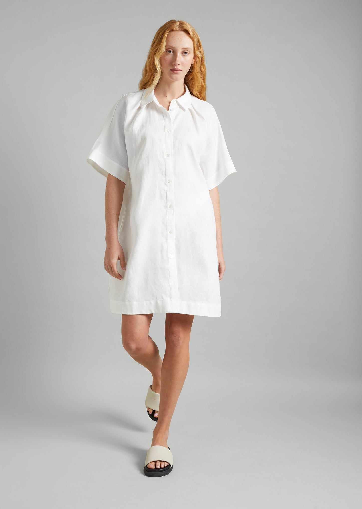 Linen Mini Shirt Dress