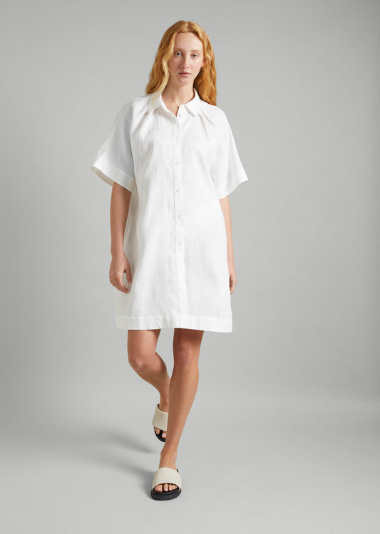Linen Mini Shirt Dress