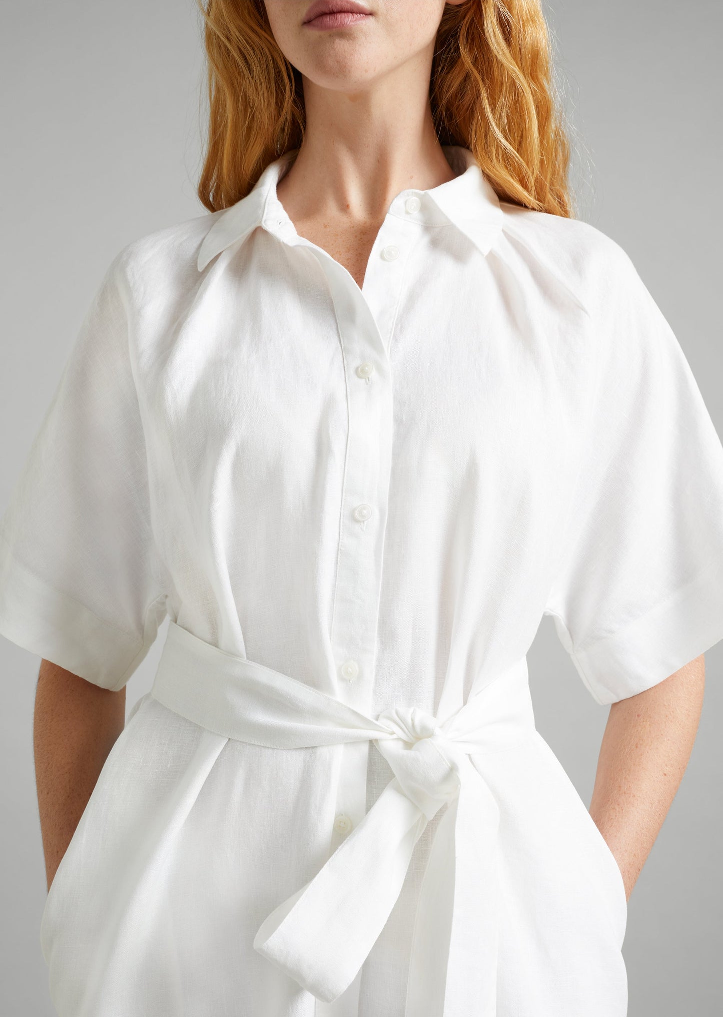 Linen Mini Shirt Dress