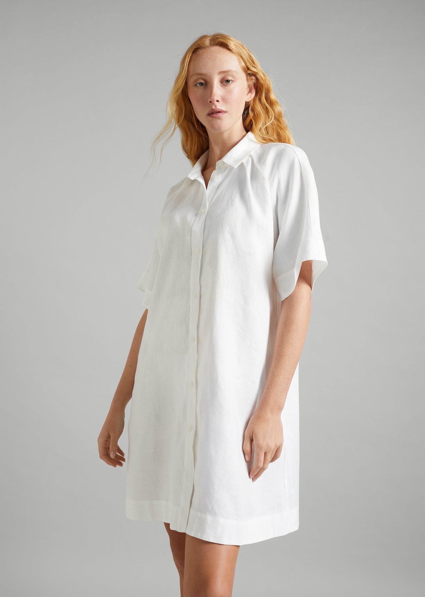 Linen Mini Shirt Dress