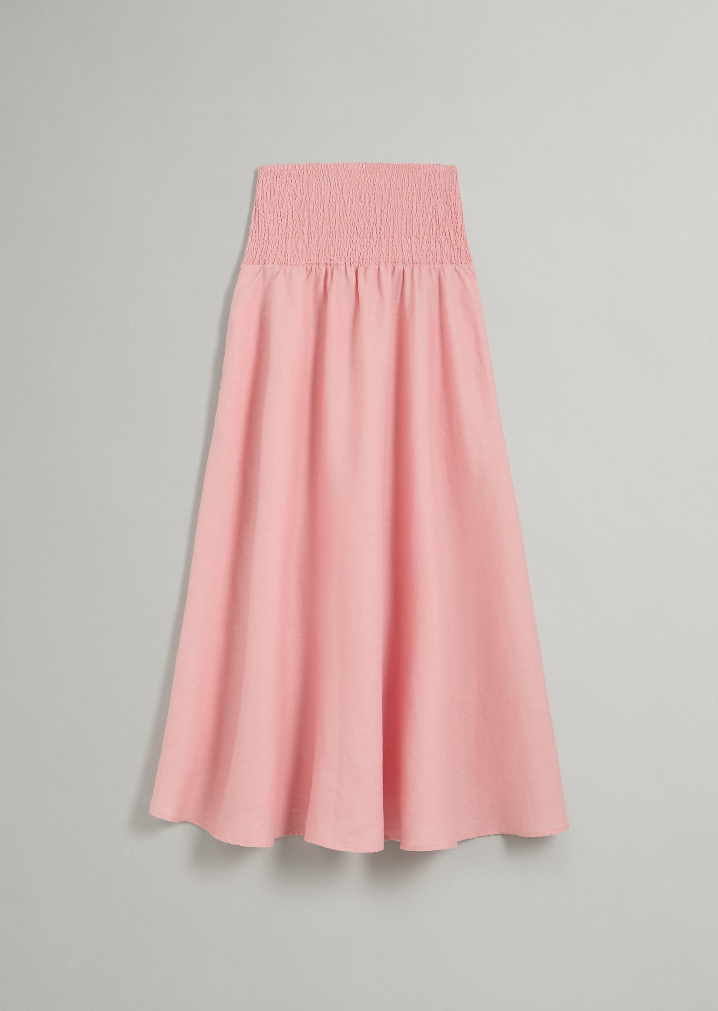 Linen Shirred Waist Skirt