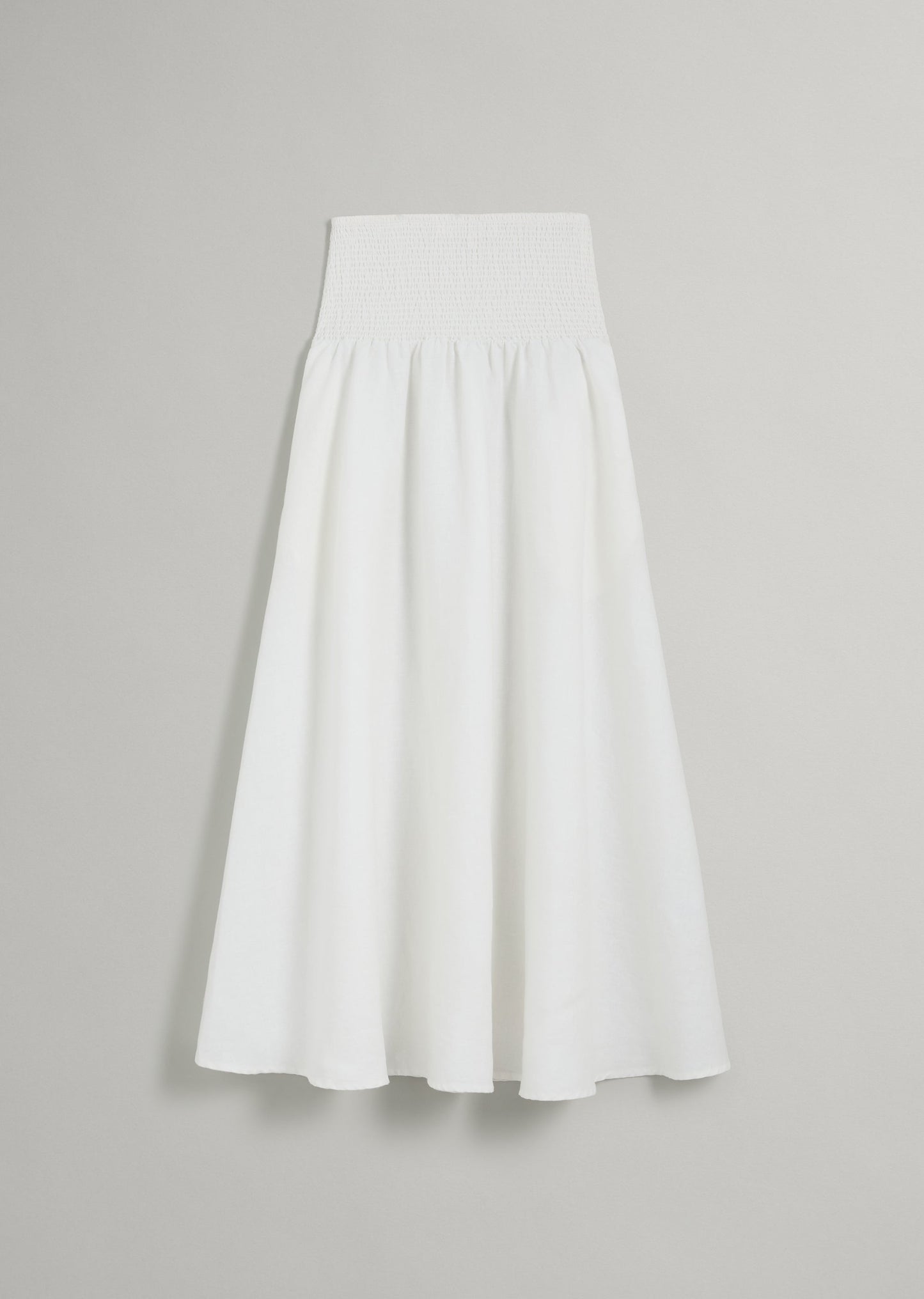 Linen Shirred Waist Skirt