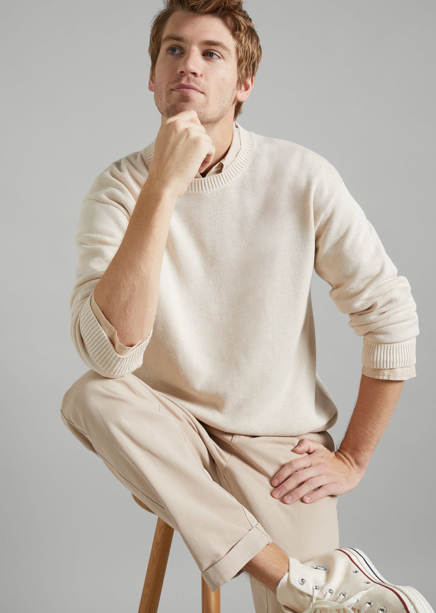 Crew Neck Cotton Knit
