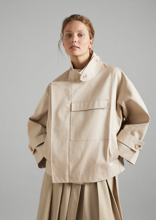 Cropped Cotton Trench