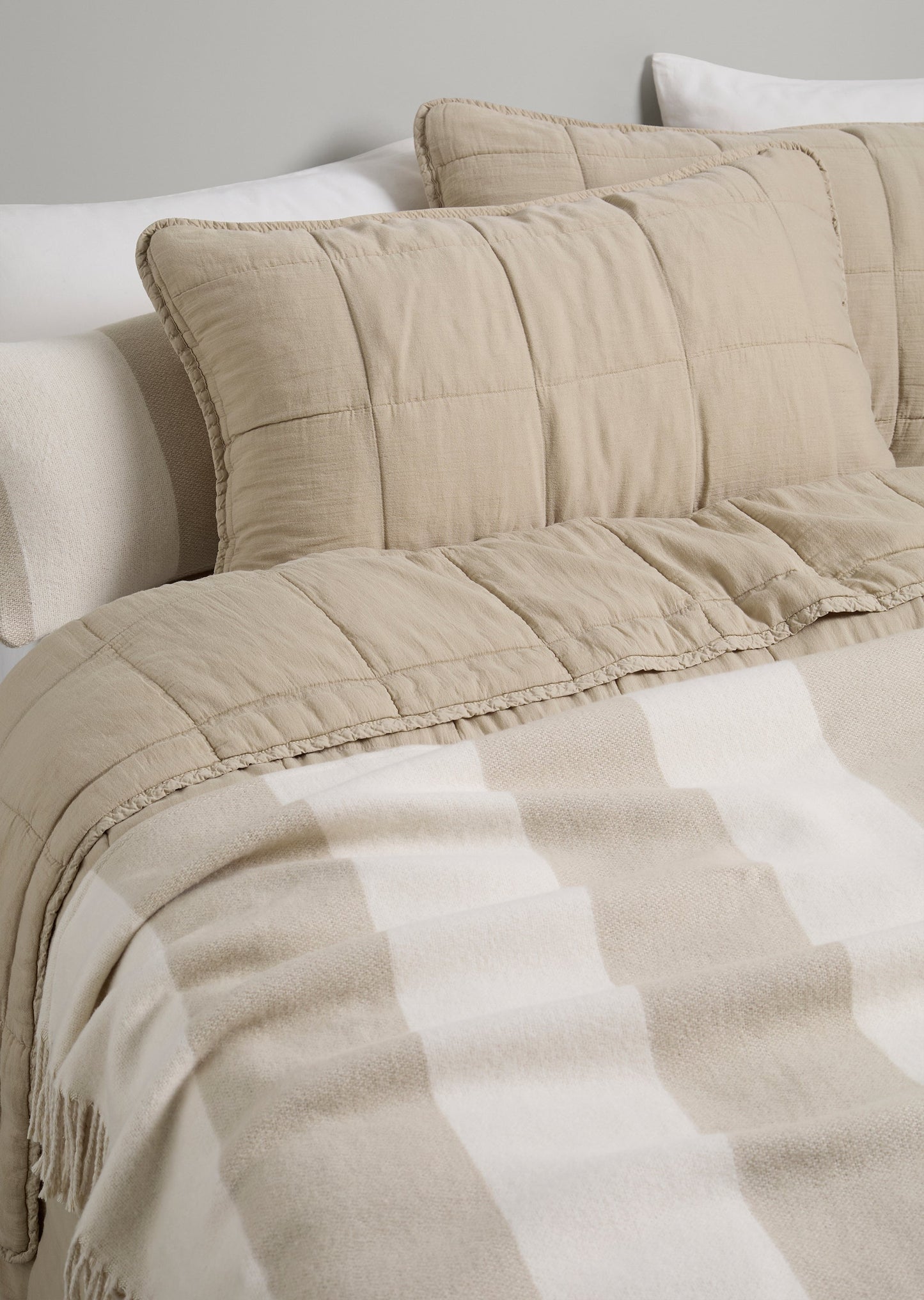 Block Stripe Coverlet Blanket