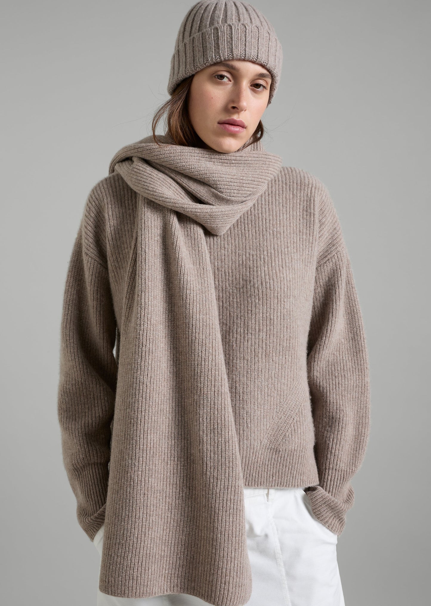 Lambswool Rib Knit Scarf