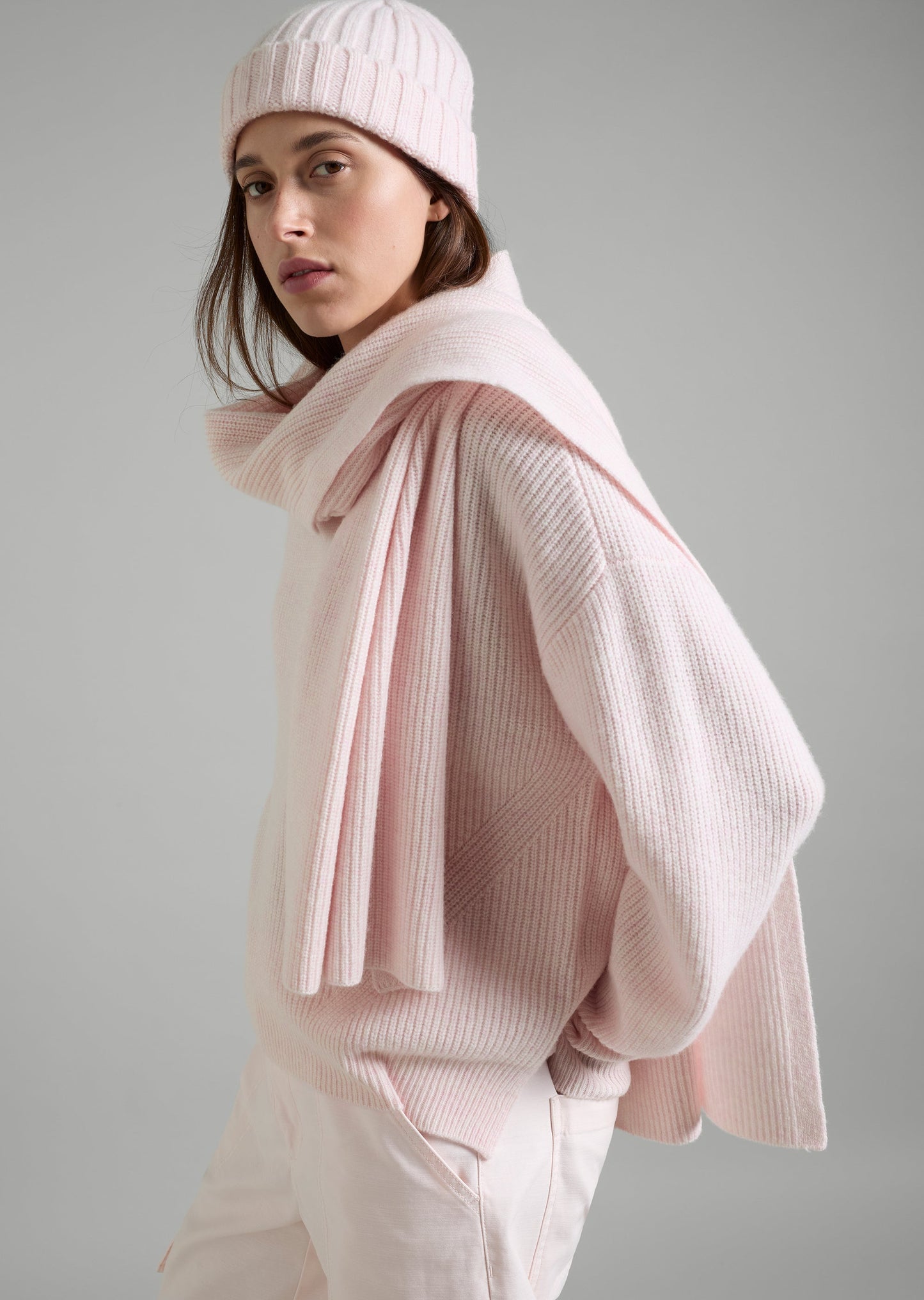 Lambswool Rib Knit Scarf