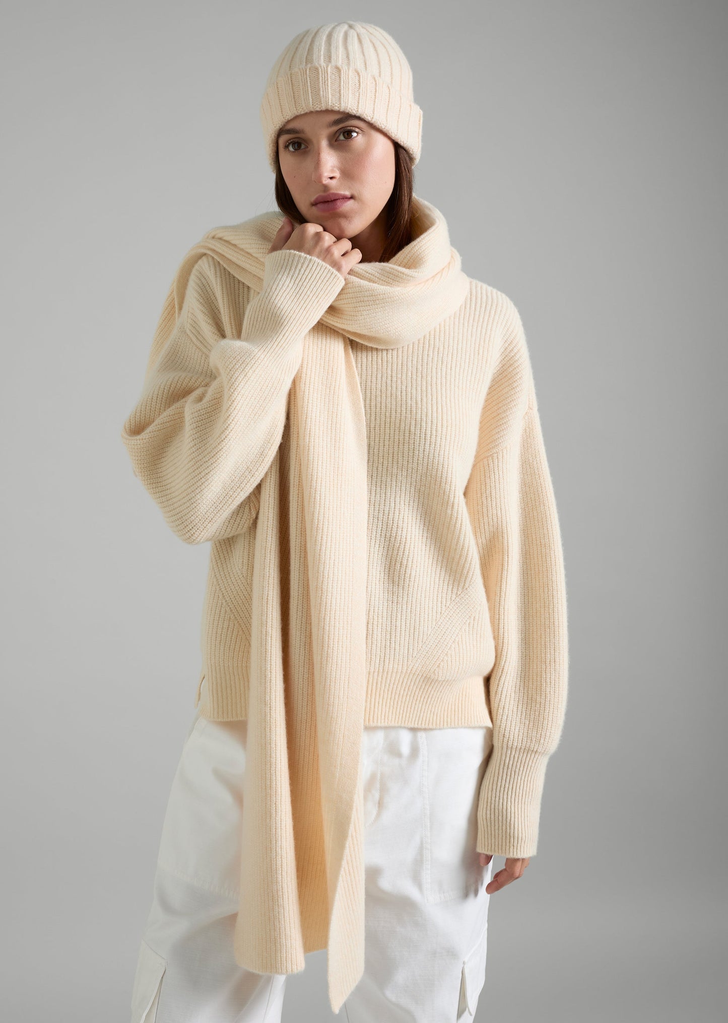 Lambswool Rib Knit Scarf