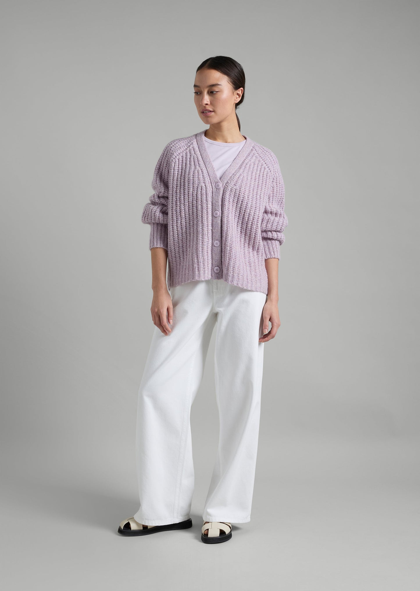 Rib V Neck Cardigan